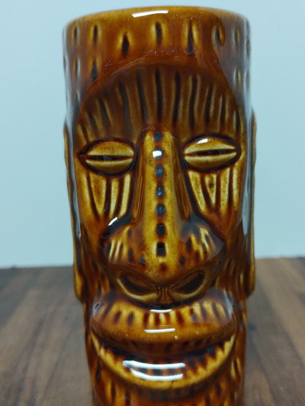 Kahiki Supper Club Tiki Mug No. 1 Columbus Ohio Brown Ceramic Tumbler 6.5"